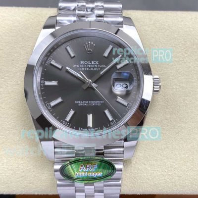 ARF Super Clone Rolex 3235 Datejust II Grey Dial 904L Stainless Steel Jubilee Watch 
